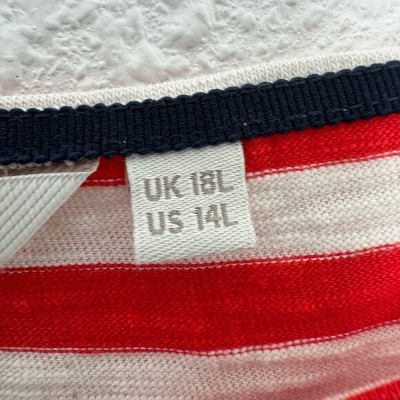 Boden Darcey Jersey Tunic Dress Women 14L Red White Striped Short Sleeve New - Picture 5 of 9